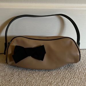 ALMOST NEW- mini handbag, cafe with cute bow- Giuseppe Zanotti